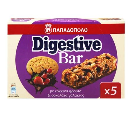 DIGESTIVE MILK CHOCO& RED FRUITS 5X28GR