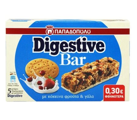 DIGESTIVE BAR RED FRUITS&MILK 5PCS