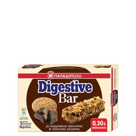DIGESTIVE BAR CHIPS CHOC & MILK CHO 5PCS