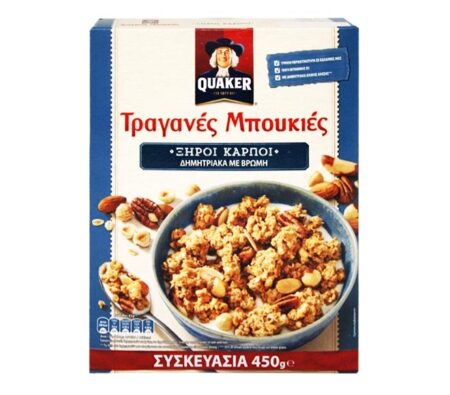 QUAKER NUTS CEREALS WITH OATS 450GR