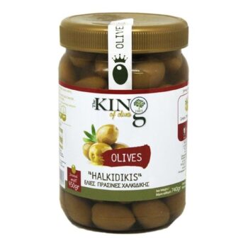 KING GREEN OLIVES HALKIDIKIS 450GR