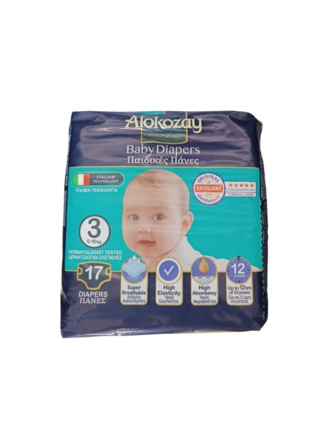 ALOKOZAY BABY DIAPERS NO3 17PCS