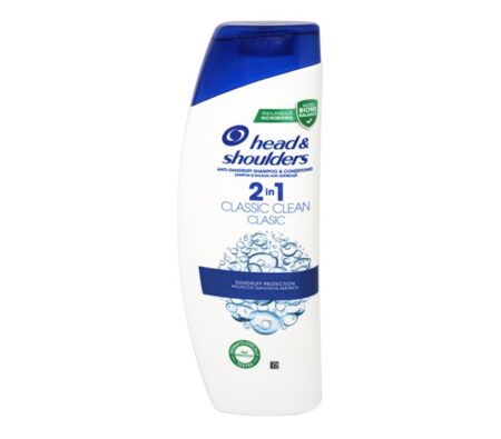 H&S  SHAMPOO 360ML-2 IN 1 CLASSIC CLEAR